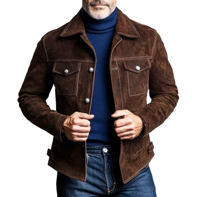 Men's Vintage Suede Lapel Jacket 59619812X sold by Manly