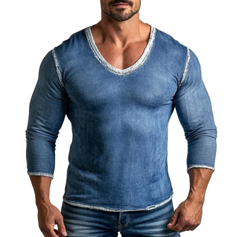 Men's Retro Crew Neck Long Sleeve T-Shirt 04999068X sold by Manly