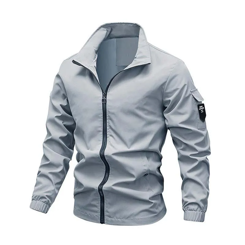 Men's Classic Casual Baseball Jacket Zipper Stand Collar Jacket 42931816K sold by Manly product image thumbnail 3