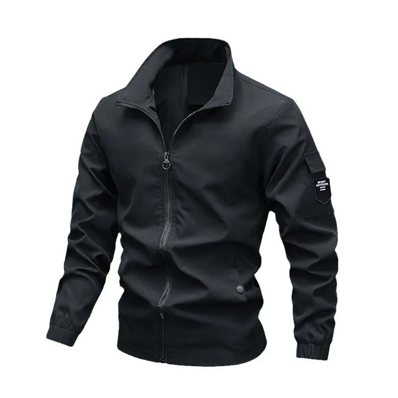 Men's Classic Casual Baseball Jacket Zipper Stand Collar Jacket 42931816K sold by Manly product image thumbnail 2