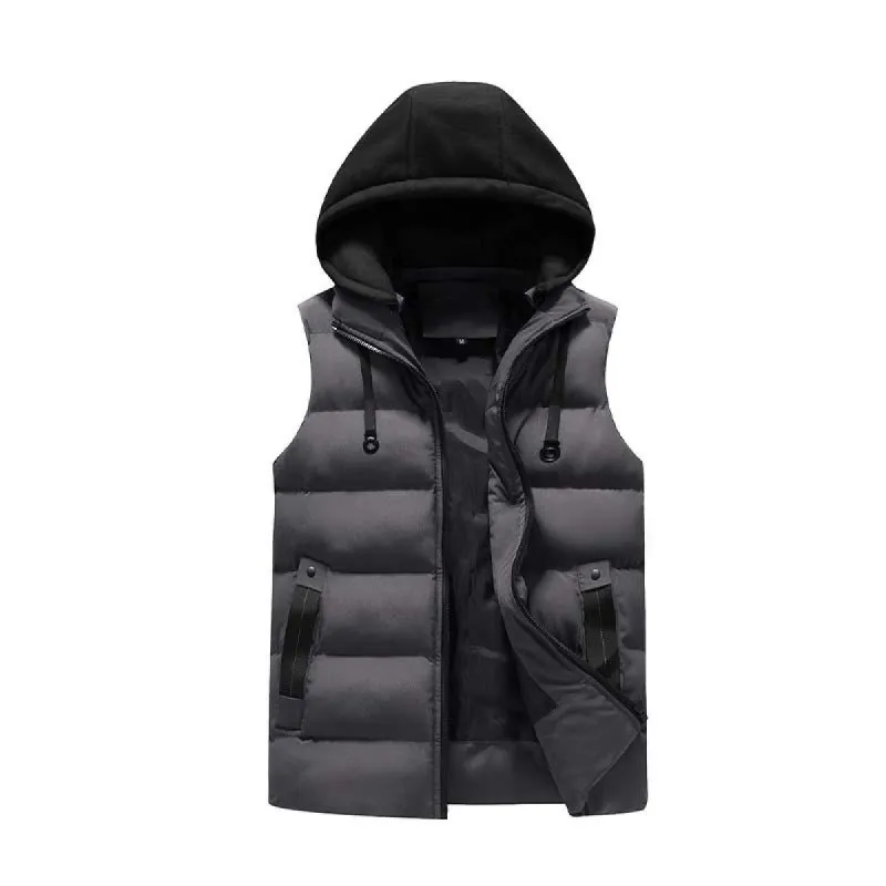 Men's Autumn And Winter Casual Hat Detachable Down Cotton Vest 04602358K sold by Manly