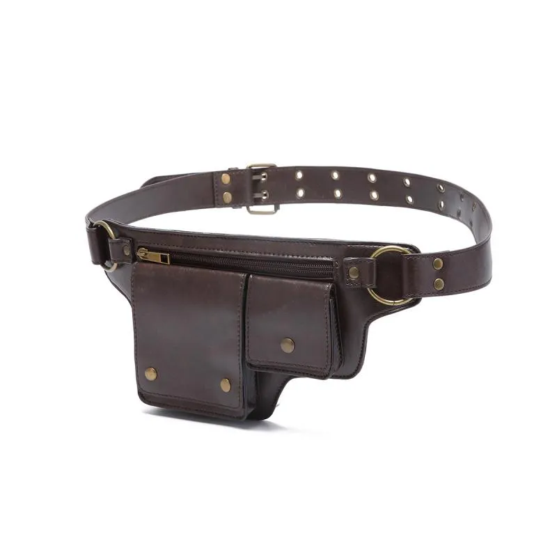 Men's Outdoor Sports Zipper Adjustable Leather Waist Bag 28172372K sold by Manly product image thumbnail 2