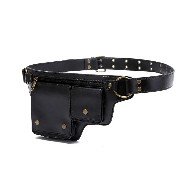 Men's Outdoor Sports Zipper Adjustable Leather Waist Bag 28172372K sold by Manly product image thumbnail 3