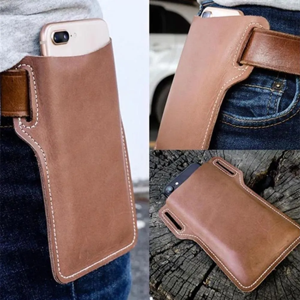 Men's Vintage Outdoor Genuine Leather Mobile Phone Waist Bag 55476577K sold by Manly product image thumbnail 3