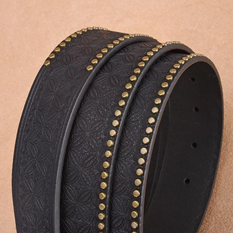 Men's Western Cowboy Style Vintage Rivet Embossed Belt 33277436U sold by Manly product image thumbnail 4