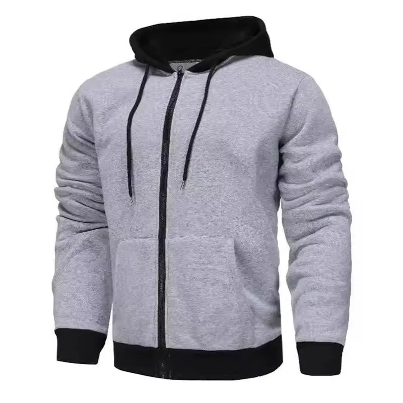 Men's Simple Zip Hooded Cardigan Jacket 21910287U sold by Manly product image thumbnail 3