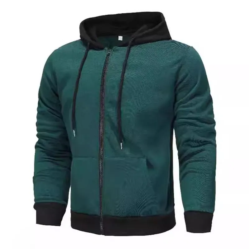 Men's Simple Zip Hooded Cardigan Jacket 21910287U sold by Manly product image thumbnail 5