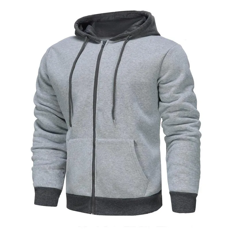 Men's Simple Zip Hooded Cardigan Jacket 21910287U sold by Manly product image thumbnail 4