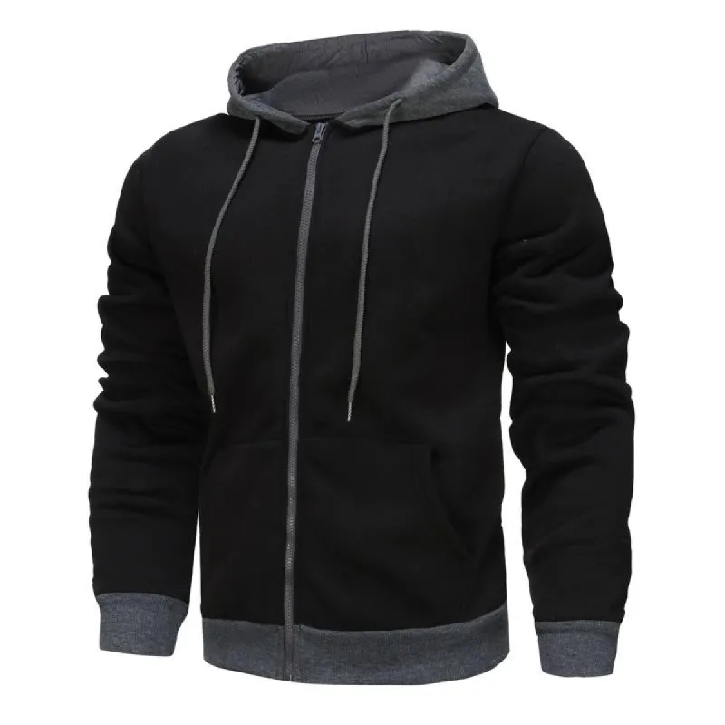 Men's Simple Zip Hooded Cardigan Jacket 21910287U sold by Manly