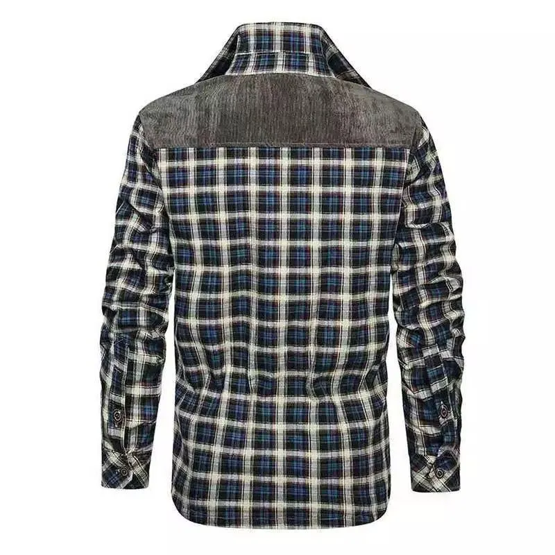 Men's Classic Casual Plaid Lapel Warm Shirt 23184504F sold by Manly product image thumbnail 5