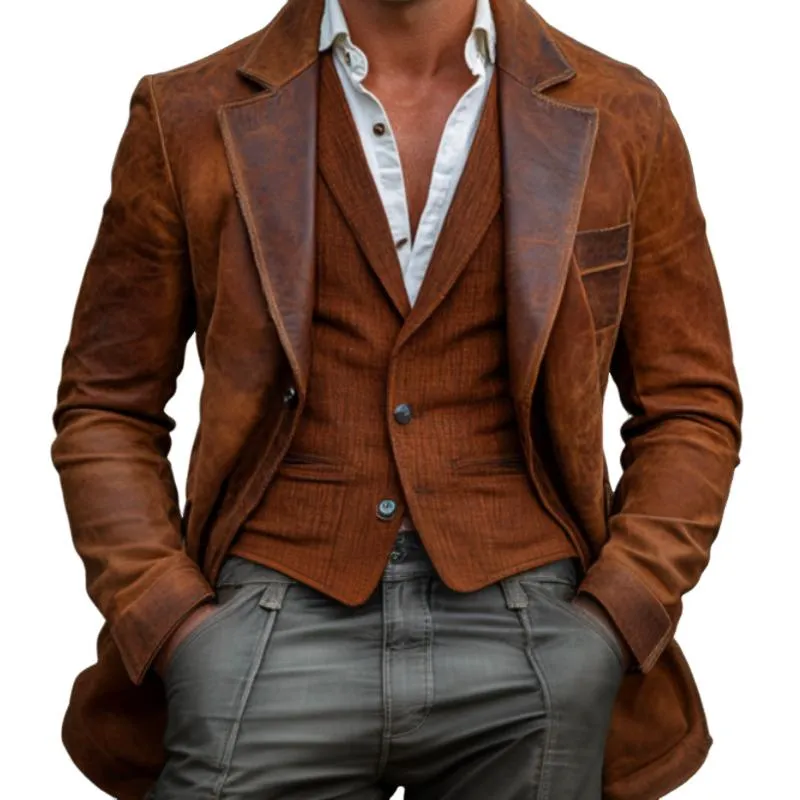 Men's Retro Lapel Suit Jacket 63128551F sold by Manly product image thumbnail 3