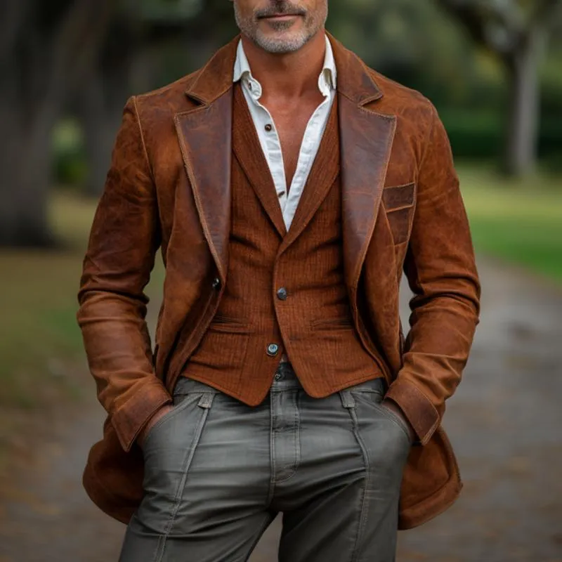 Men's Retro Lapel Suit Jacket 63128551F sold by Manly product image thumbnail 2