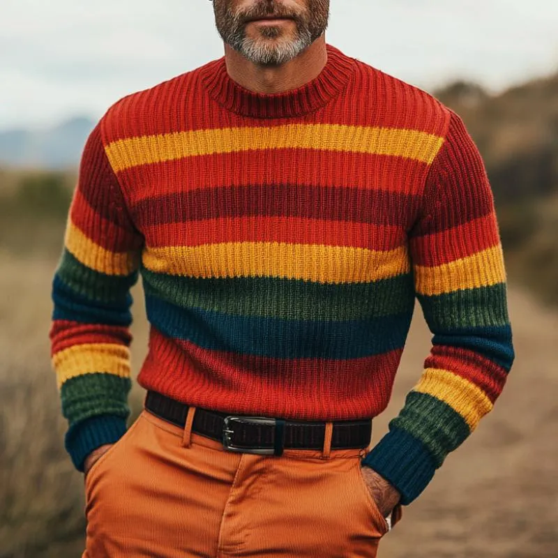 Men's Casual Round Neck Pullover Knitted Sweater 62983245F sold by Manly product image thumbnail 2