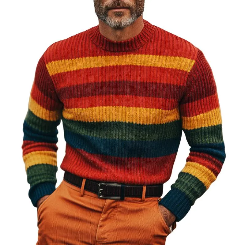 Men's Casual Round Neck Pullover Knitted Sweater 62983245F sold by Manly