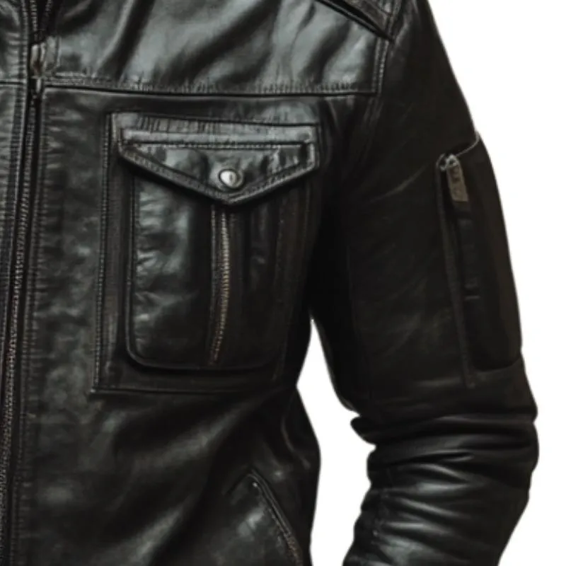 Men's Classic Stand Collar Multi-Pocket Zip Jacket 59004126F sold by Manly product image thumbnail 4