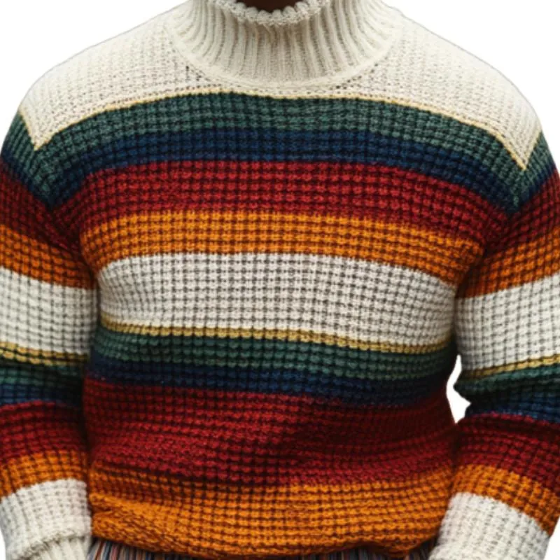 Men's Classic Turtleneck Pullover Striped Sweater 63406780F sold by Manly product image thumbnail 3