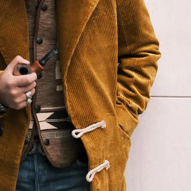 Men's Vintage Casual Solid Color Corduroy Blazer 57080233TO sold by Manly product image thumbnail 3