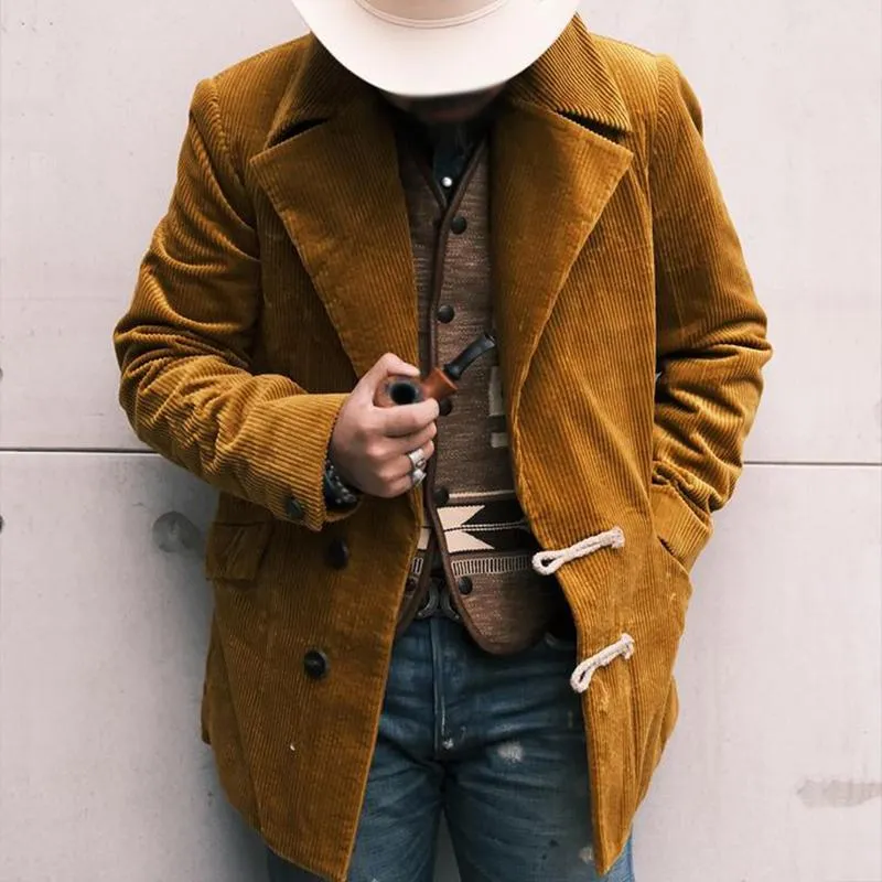 Men's Vintage Casual Solid Color Corduroy Blazer 57080233TO sold by Manly product image thumbnail 2