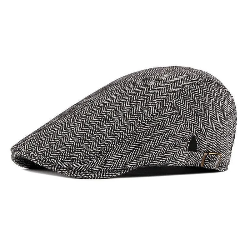 Men's Vintage Casual Herringbone Beret 83306898TO sold by Manly