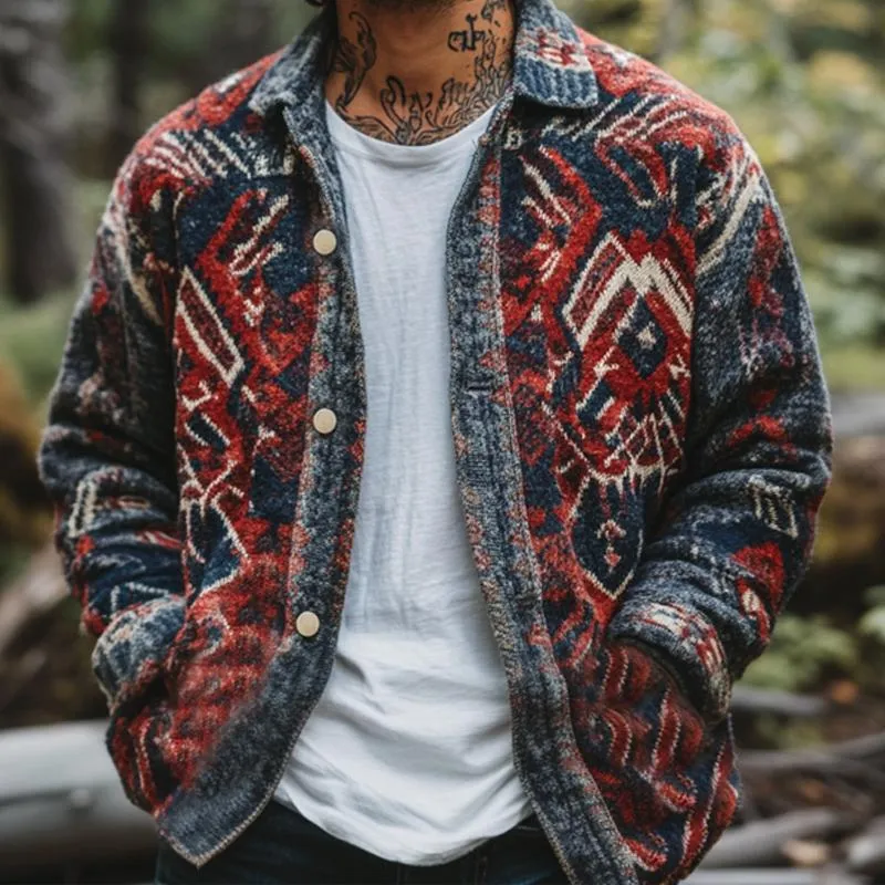 Men's Vintage Printed Button Down Jacket 79702087U sold by Manly product image thumbnail 4
