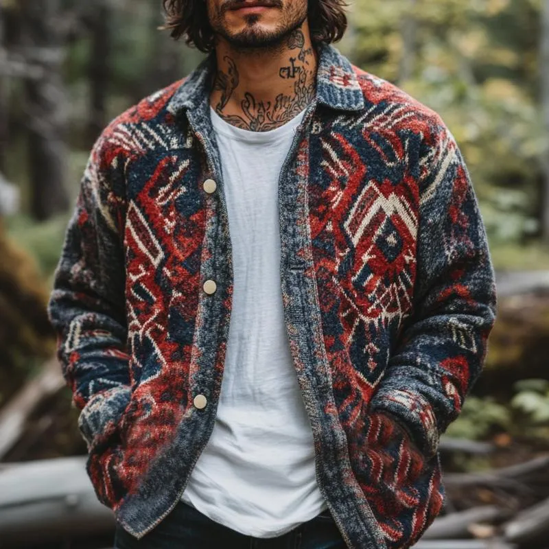 Men's Vintage Printed Button Down Jacket 79702087U sold by Manly product image thumbnail 2