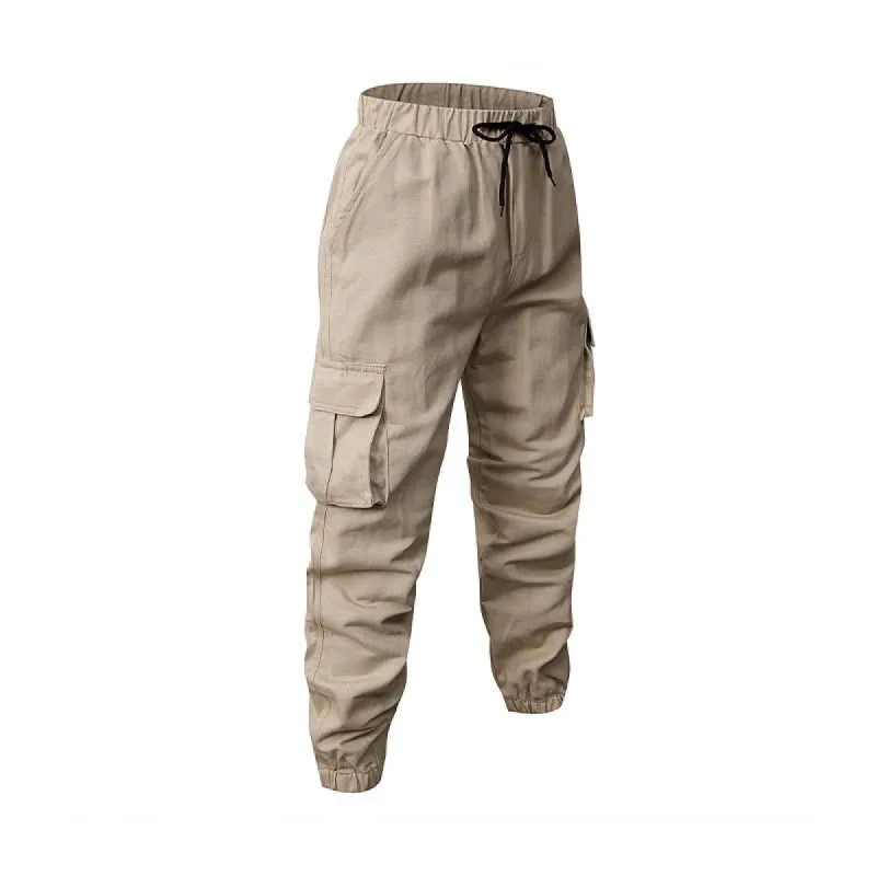 Men's Outdoor Leisure Loose Multi-pocket Cuffed Cargo Pants 99443027K sold by Manly