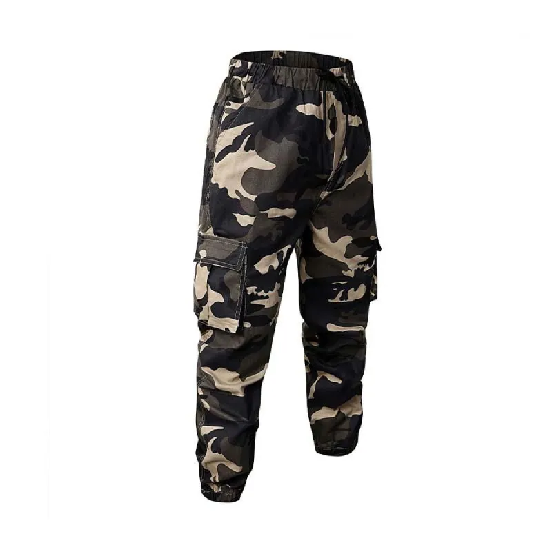 Men's Outdoor Casual Loose Multi-Pocket Camouflage Cargo Pants 67843031K sold by Manly