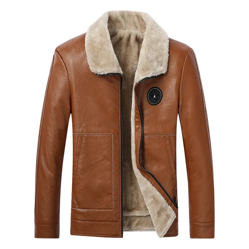 Men's Classic Lapel Lambswool Composite Leather Jacket 82392592F sold by Manly product image thumbnail 3