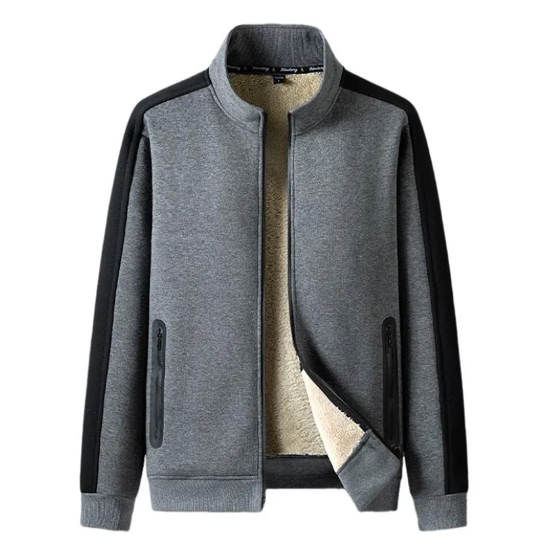 Men's Casual Stand Collar Lambskin Warm Jacket 07471521F sold by Manly product image thumbnail 2