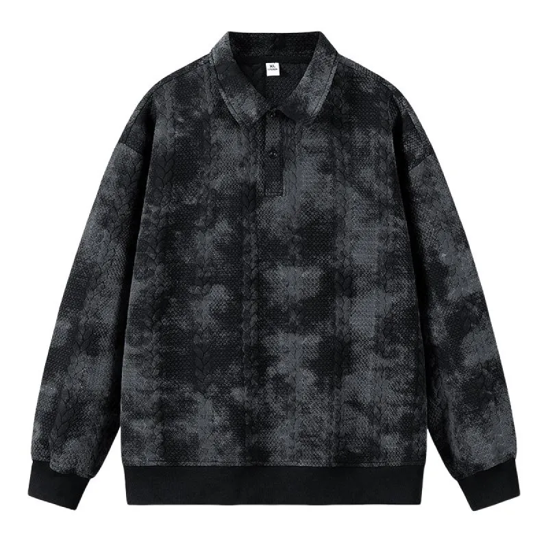 Men's Classic Long Sleeve Heavy Texture Polo Shirt 89288637F sold by Manly