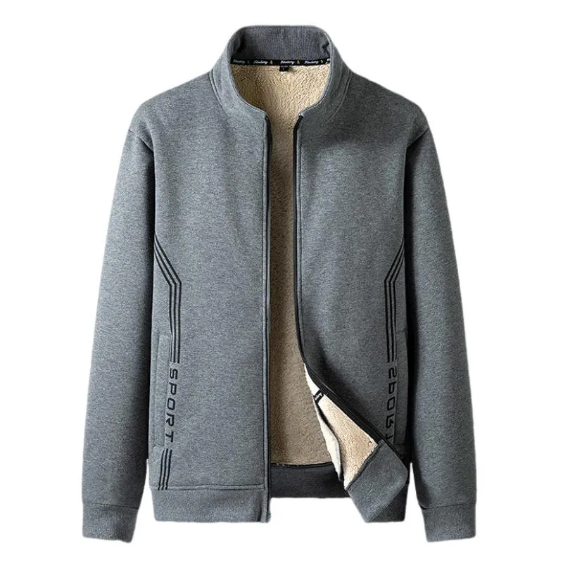 Men's Outdoor Leisure Stand Collar Lambskin Warm Jacket 00929270F sold by Manly product image thumbnail 2