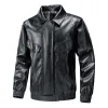 Men's Classic Casual Lapel Leather Jacket 19775422F sold by Manly
