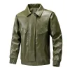 Men's Classic Casual Lapel Leather Jacket 19775422F sold by Manly