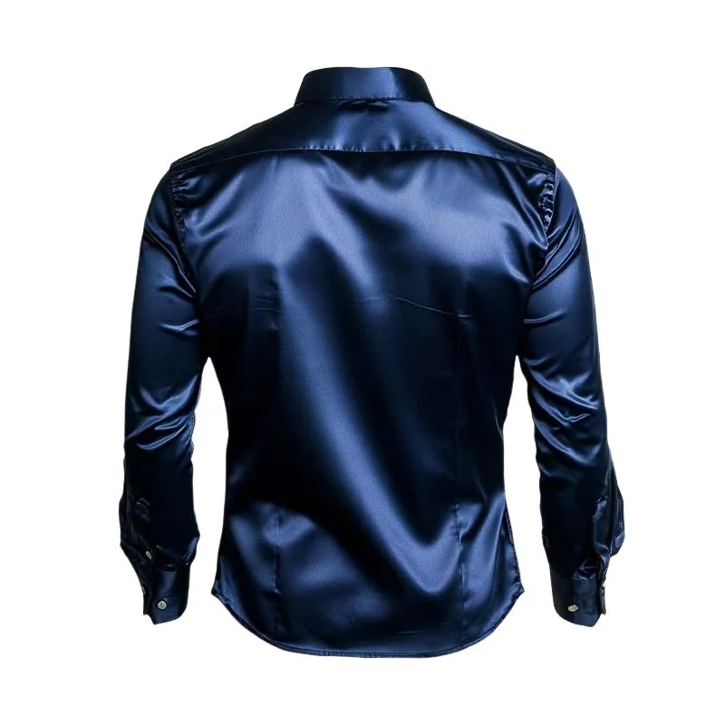Men's Vintage Classic Slim Fit Satin Long Sleeve Shirt 47537068K sold by Manly product image thumbnail 5