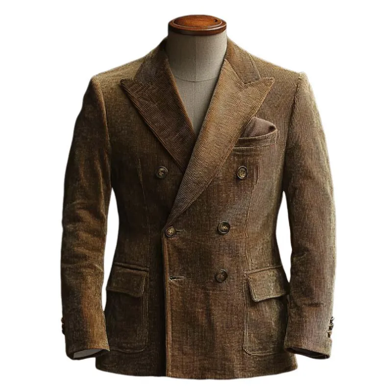 Men's Vintage Classic Double Breasted Corduroy Blazer 96756063K sold by Manly