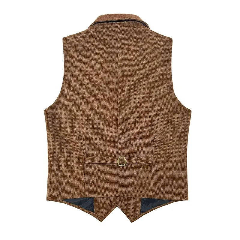 Men's Vintage Tweed Single Breasted Lapel Vest 73903470X sold by Manly product image thumbnail 4