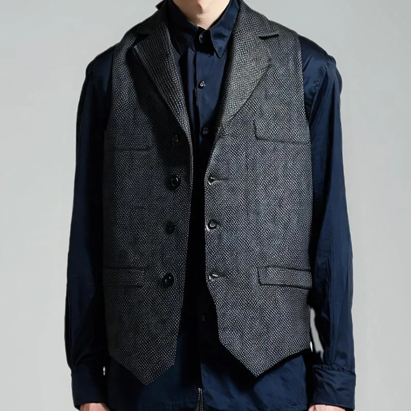 Men's Vintage Tweed Single Breasted Lapel Vest 73903470X sold by Manly product image thumbnail 2