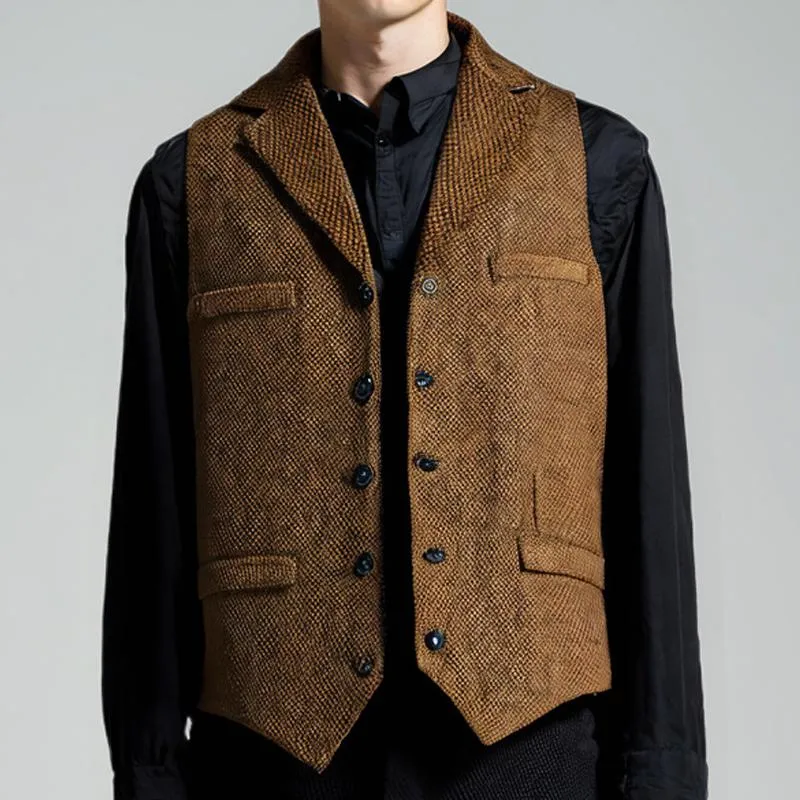 Men's Vintage Tweed Single Breasted Lapel Vest 73903470X sold by Manly product image thumbnail 3