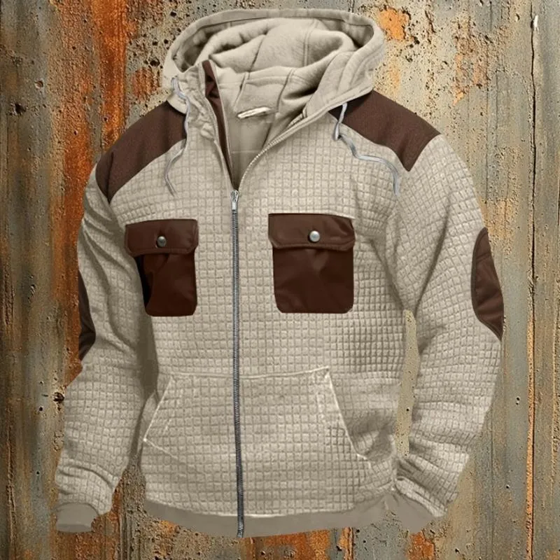 Men's Retro Colorblock Check Hooded Jacket 81060727X sold by Manly product image thumbnail 2