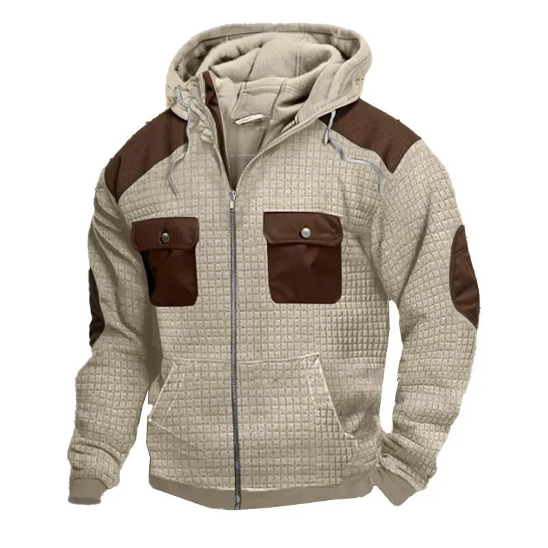 Men's Retro Colorblock Check Hooded Jacket 81060727X sold by Manly