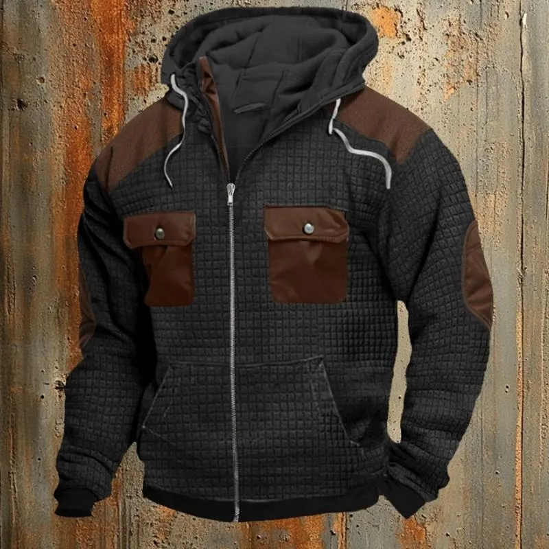 Men's Retro Colorblock Check Hooded Jacket 81060727X sold by Manly product image thumbnail 3