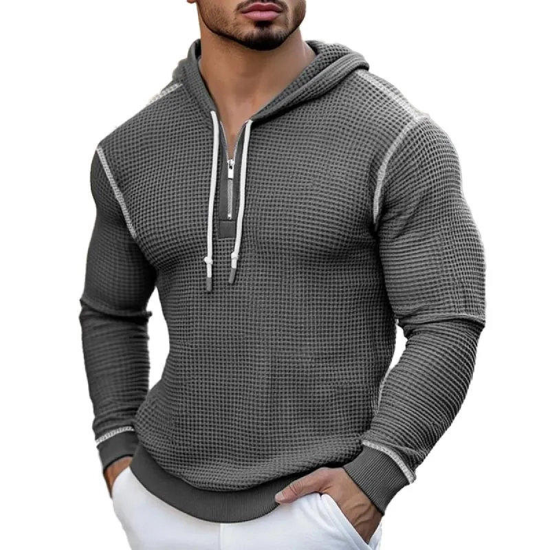 Men's Waffle Casual Zip-Up Hoodie 83890929X sold by Manly