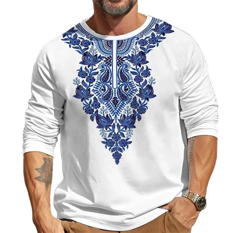 Men's Printed Casual Round Neck Long Sleeve T-Shirt 31943256X sold by Manly product image thumbnail 3