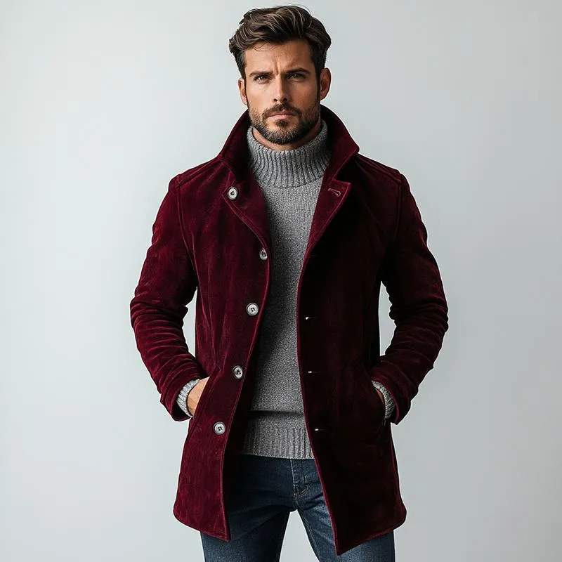 Men's Vintage Suede Single Breasted Mid-Length Coat 46118477Y sold by Manly product image thumbnail 3