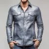 Men's Classic Lapel Multi-pocket Popular Leather Jacket 23682370F sold by Manly