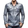 Men's Classic Lapel Multi-pocket Popular Leather Jacket 23682370F sold by Manly