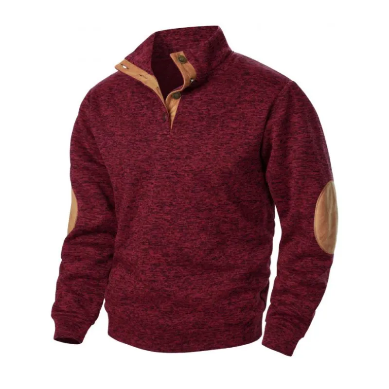 Men's Casual Stand Collar Colorblock Patchwork Loose Sweatshirt 38916181M sold by Manly