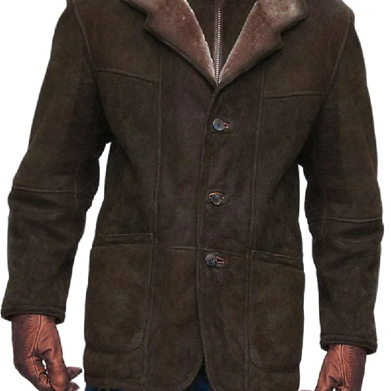 Men's Classic Lapel Suede Insulated Jacket 59784243F sold by Manly product image thumbnail 3