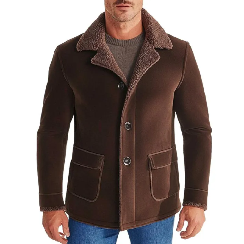 Men's Vintage Suede Composite Polar Fleece Lapel Jacket 32254346F sold by Manly