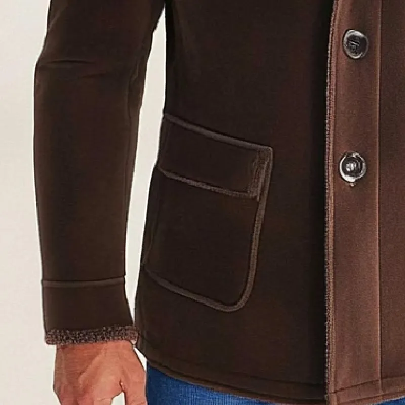 Men's Vintage Suede Composite Polar Fleece Lapel Jacket 32254346F sold by Manly product image thumbnail 3